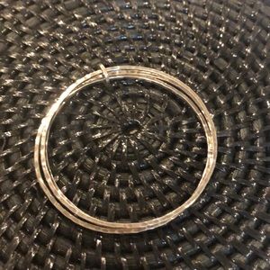 SS Hammered Three-Band Bangle